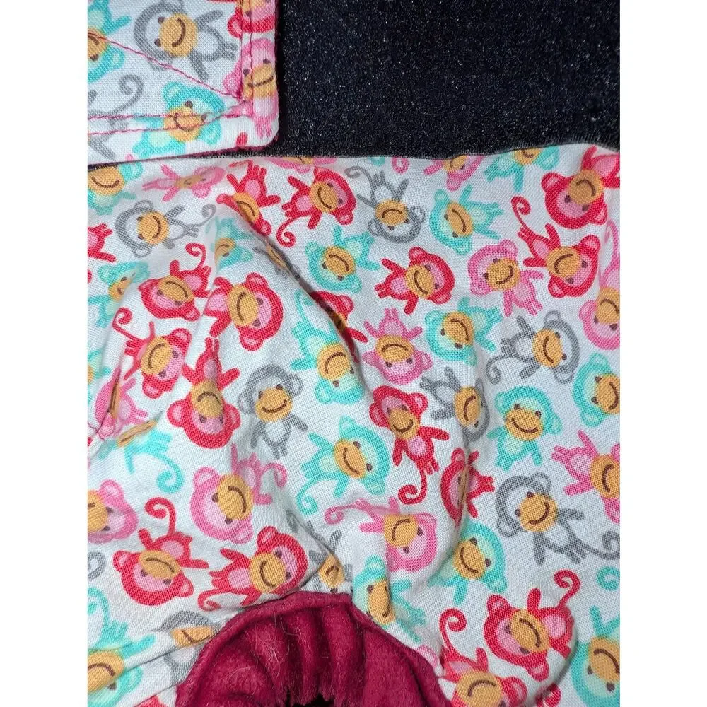 Cute Monkey Print Cotton Dog Diaper w/ Waterproof Inner Lining for Housebreaking
